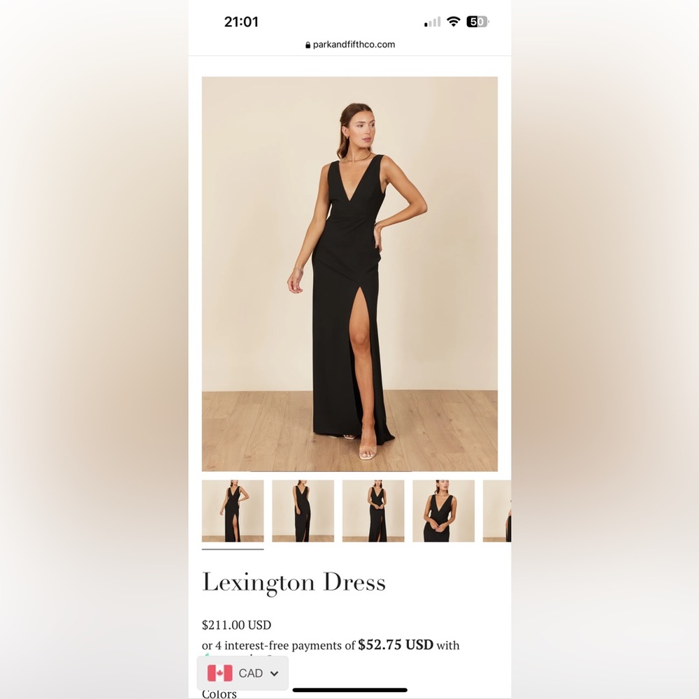 Black Bridesmaid’s Dress - Lexington Dress - M - Park and Fifth Co.